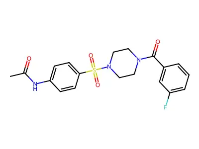 N-[4-[4-(3-fluorobenzoyl)piperazin-1-yl]sulfonylphenyl]acetamide structure