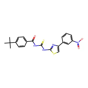 4-tert-butyl-N-[[4-(3-nitrophenyl)-1,3-thiazol-2-yl]carbamothioyl]benzamide structure