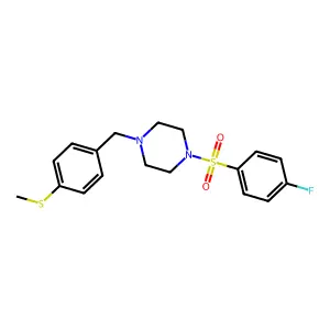 1-(4-Fluorophenyl)sulfonyl-4-[(4-methylsulfanylphenyl)methyl]piperazine structure