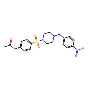 N-[4-[4-[(4-nitrophenyl)methyl]piperazin-1-yl]sulfonylphenyl]acetamide structure