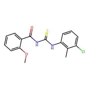 N-[(3-chloro-2-methylphenyl)carbamothioyl]-2-methoxybenzamide structure