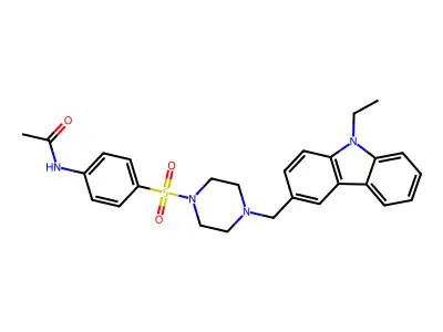 N-[4-[4-[(9-ethylcarbazol-3-yl)methyl]piperazin-1-yl]sulfonylphenyl]acetamide structure