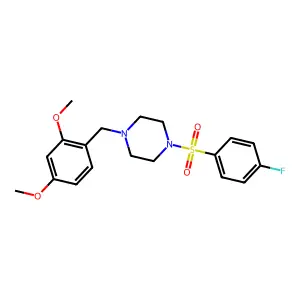 1-(2,4-Dimethoxybenzyl)-4-[(4-fluorophenyl)sulfonyl]piperazine structure