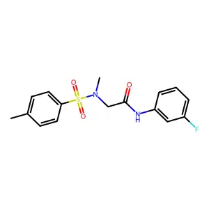 N-(3-fluorophenyl)-2-[methyl-(4-methylphenyl)sulfonylamino]acetamide structure