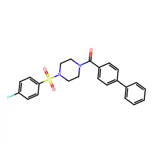 Biphenyl-4-yl{4-[(4-fluorophenyl)sulfonyl]piperazin-1-yl}methanone structure