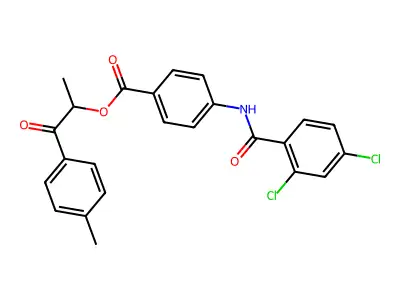 1-Methyl-2-(4-methylphenyl)-2-oxoethyl 4-[(2,4-dichlorobenzoyl)amino]benzoate structure