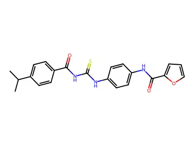 N-[4-[(4-propan-2-ylbenzoyl)carbamothioylamino]phenyl]furan-2-carboxamide structure