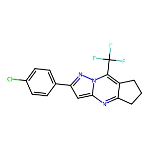 2-(4-chlorophenyl)-8-(trifluoromethyl)-6,7-dihydro-5H-cyclopenta[d]pyrazolo[1,5-a]pyrimidine structure