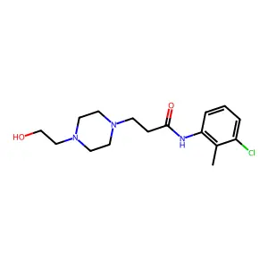 N-(3-chloro-2-methylphenyl)-3-[4-(2-hydroxyethyl)piperazin-1-yl]propanamide structure