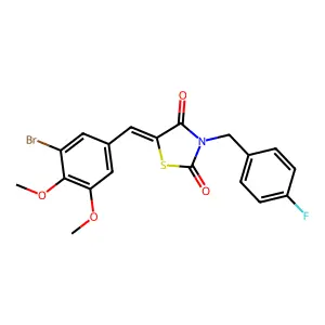 5-(3-bromo-4,5-dimethoxybenzylidene)-3-(4-fluorobenzyl)-1,3-thiazolidine-2,4-dione structure