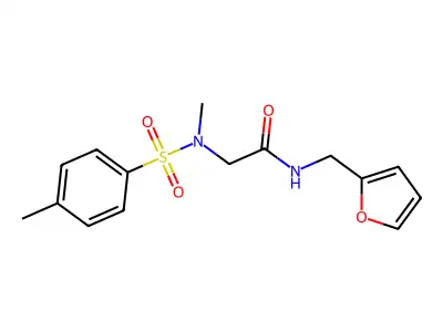 N-(furan-2-ylmethyl)-2-[methyl-(4-methylphenyl)sulfonylamino]acetamide structure