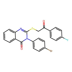 3-(4-bromophenyl)-2-{[2-(4-fluorophenyl)-2-oxoethyl]sulfanyl}quinazolin-4(3H)-one structure
