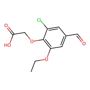 2-(2-Chloro-6-ethoxy-4-formylphenoxy)acetic acid structure