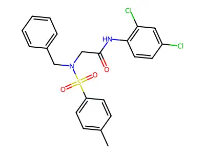 2-[benzyl-(4-methylphenyl)sulfonylamino]-N-(2,4-dichlorophenyl)acetamide structure
