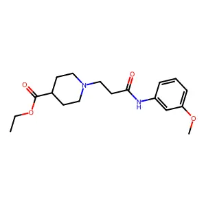 Ethyl 1-[3-(3-methoxyanilino)-3-oxopropyl]-4-piperidinecarboxylate structure