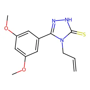 3-(3,5-dimethoxyphenyl)-4-prop-2-enyl-1H-1,2,4-triazole-5-thione structure
