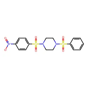 1-(Benzenesulfonyl)-4-(4-nitrophenyl)sulfonylpiperazine structure