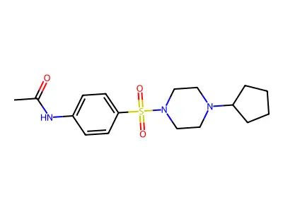 N-[4-(4-cyclopentylpiperazin-1-yl)sulfonylphenyl]acetamide structure