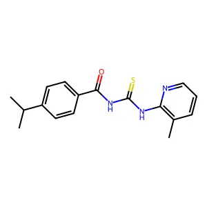 N-[(3-methylpyridin-2-yl)carbamothioyl]-4-propan-2-ylbenzamide structure