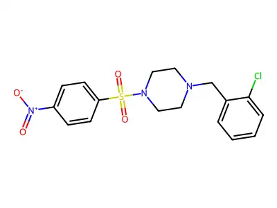 1-(2-Chlorobenzyl)-4-[(4-nitrophenyl)sulfonyl]piperazine structure