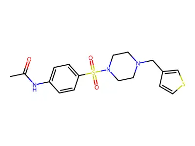 N-[4-[4-(thiophen-3-ylmethyl)piperazin-1-yl]sulfonylphenyl]acetamide structure
