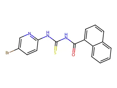 N-[(5-bromopyridin-2-yl)carbamothioyl]naphthalene-1-carboxamide structure