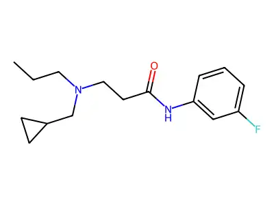 3-[cyclopropylmethyl(propyl)amino]-N-(3-fluorophenyl)propanamide structure
