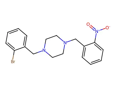 1-[(2-Bromophenyl)methyl]-4-[(2-nitrophenyl)methyl]piperazine structure