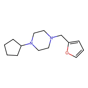 1-Cyclopentyl-4-(furan-2-ylmethyl)piperazine structure