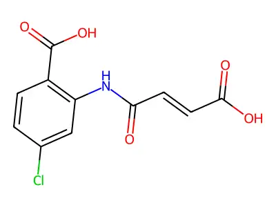 2-{[(2E)-3-carboxyprop-2-enoyl]amino}-4-chlorobenzoic acid structure