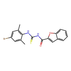 N-[(4-bromo-2,6-dimethylphenyl)carbamothioyl]-1-benzofuran-2-carboxamide structure