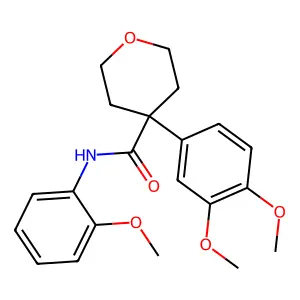 4-(3,4-dimethoxyphenyl)-N-(2-methoxyphenyl)oxane-4-carboxamide structure