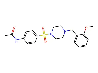 N-[4-[4-[(2-methoxyphenyl)methyl]piperazin-1-yl]sulfonylphenyl]acetamide structure