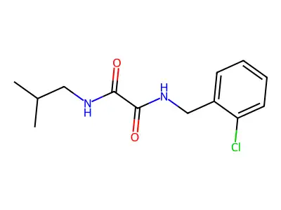 N-[(2-chlorophenyl)methyl]-N'-(2-methylpropyl)oxamide structure