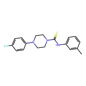 4-(4-fluorophenyl)-N-(3-methylphenyl)piperazine-1-carbothioamide structure