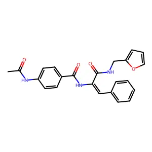 4-Acetylamino-N-{1-[(furan-2-ylmethyl)-carbamoyl]-2-phenyl-vinyl}-benzamide structure