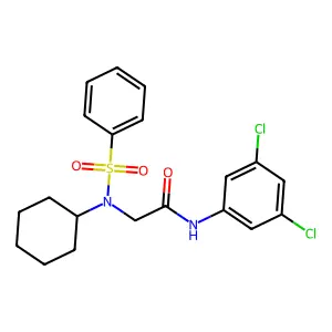 2-[benzenesulfonyl(cyclohexyl)amino]-N-(3,5-dichlorophenyl)acetamide structure