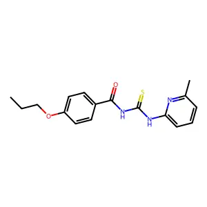 N-[(6-methylpyridin-2-yl)carbamothioyl]-4-propoxybenzamide structure