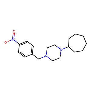1-Cycloheptyl-4-[(4-nitrophenyl)methyl]piperazine structure