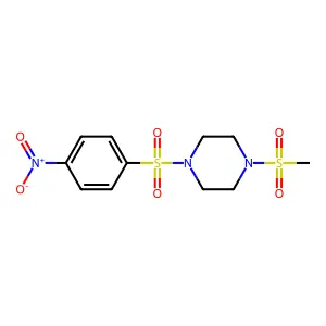 1-Methylsulfonyl-4-(4-nitrophenyl)sulfonylpiperazine structure