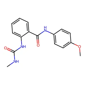 N-(4-methoxyphenyl)-2-(methylcarbamoylamino)benzamide structure