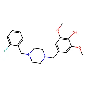 4-[[4-[(2-Fluorophenyl)methyl]piperazin-1-yl]methyl]-2,6-dimethoxyphenol structure
