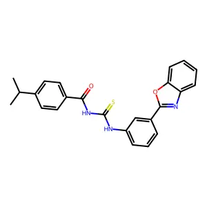 N-[[3-(1,3-benzoxazol-2-yl)phenyl]carbamothioyl]-4-propan-2-ylbenzamide structure