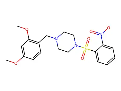 1-[(2,4-Dimethoxyphenyl)methyl]-4-(2-nitrophenyl)sulfonylpiperazine structure