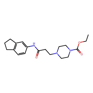 ethyl 4-[3-(2,3-dihydro-1H-inden-5-ylamino)-3-oxopropyl]piperazine-1-carboxylate structure