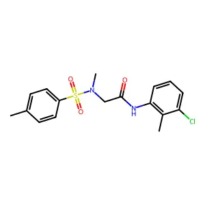 N-(3-chloro-2-methylphenyl)-2-[methyl-(4-methylphenyl)sulfonylamino]acetamide structure