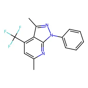 3,6-Dimethyl-1-phenyl-4-(trifluoromethyl)-1H-pyrazolo(3,4-B)pyridine structure