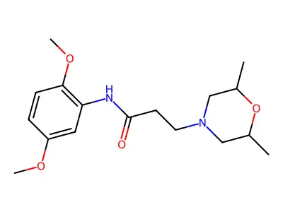 N-(2,5-dimethoxyphenyl)-3-(2,6-dimethylmorpholin-4-yl)propanamide structure