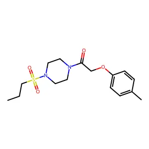 2-(4-Methylphenoxy)-1-(4-propylsulfonylpiperazin-1-yl)ethanone structure