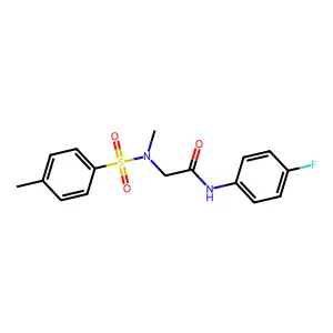 N-(4-fluorophenyl)-2-[methyl-(4-methylphenyl)sulfonylamino]acetamide structure